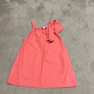 Coral Kids Dress with Bow Accent